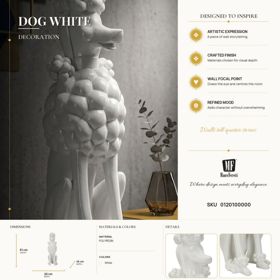 Barboncino white cm 20x26x61