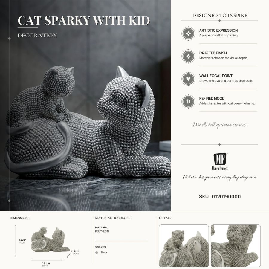 Gatto sparky con cucciolo cm 19x9x13 min 2