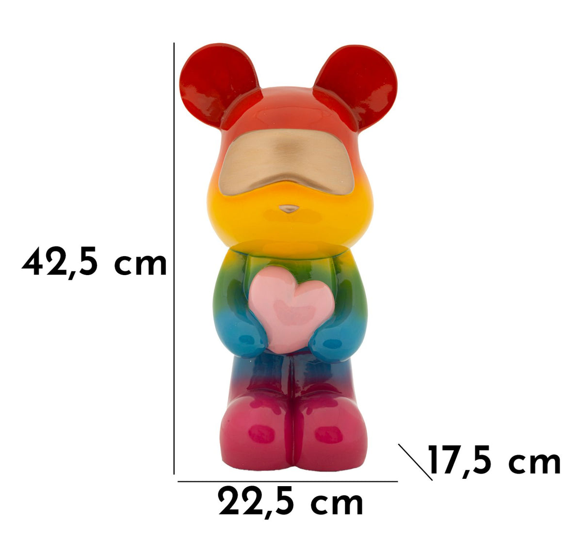 Orsetto rainbow in piedi cm 22,5x17,5x42,5