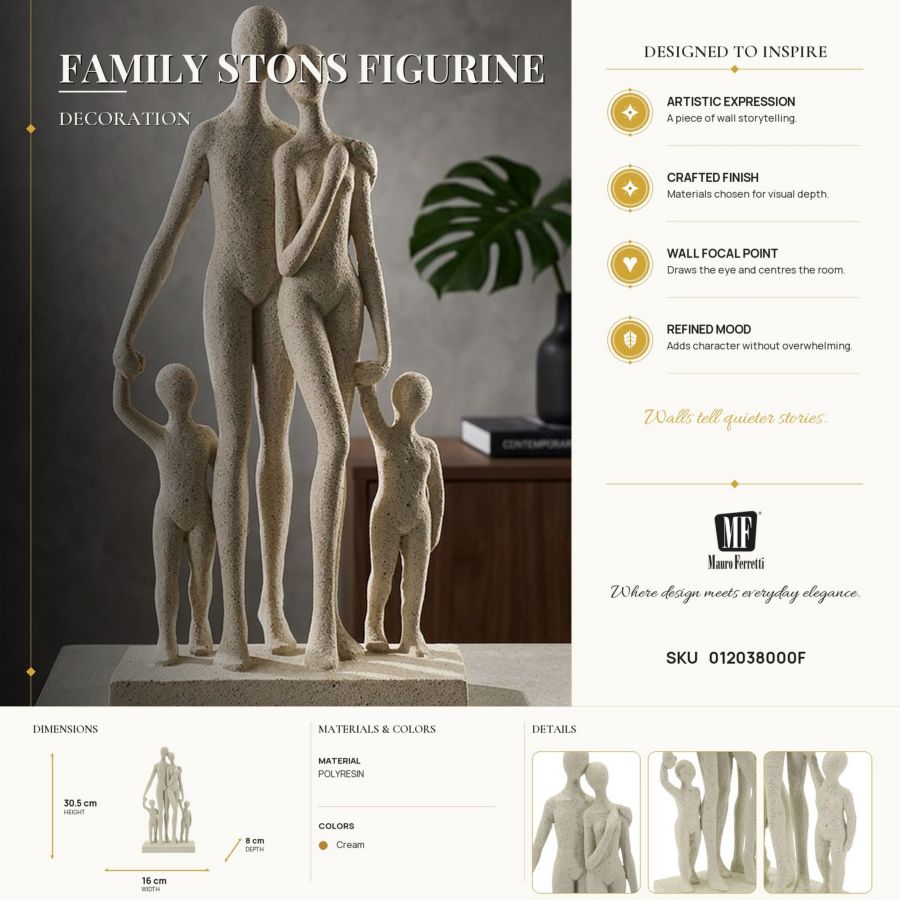 Mauro Ferretti Statuetta Family Stons 16 x 8 x 30,5 cm