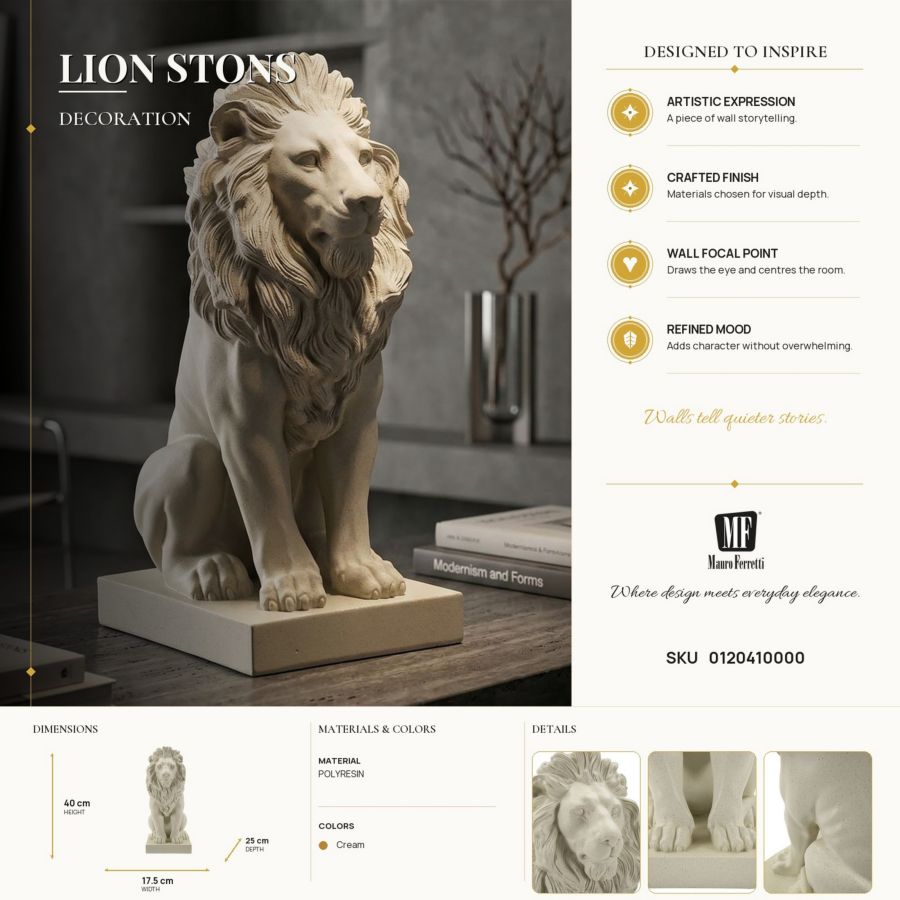 Mauro Ferretti Leone Stons 17,5 x 25 x 40 cm
