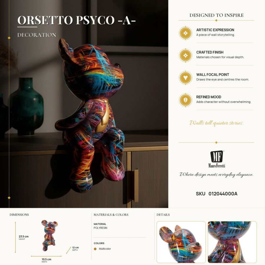 Orsetto psyco -a- cm 10,5x12x23,5