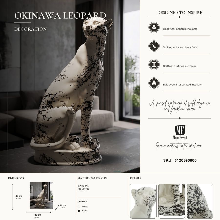 Mauro Ferretti Leopardo Okinawa 25 x 20 x 42 cm