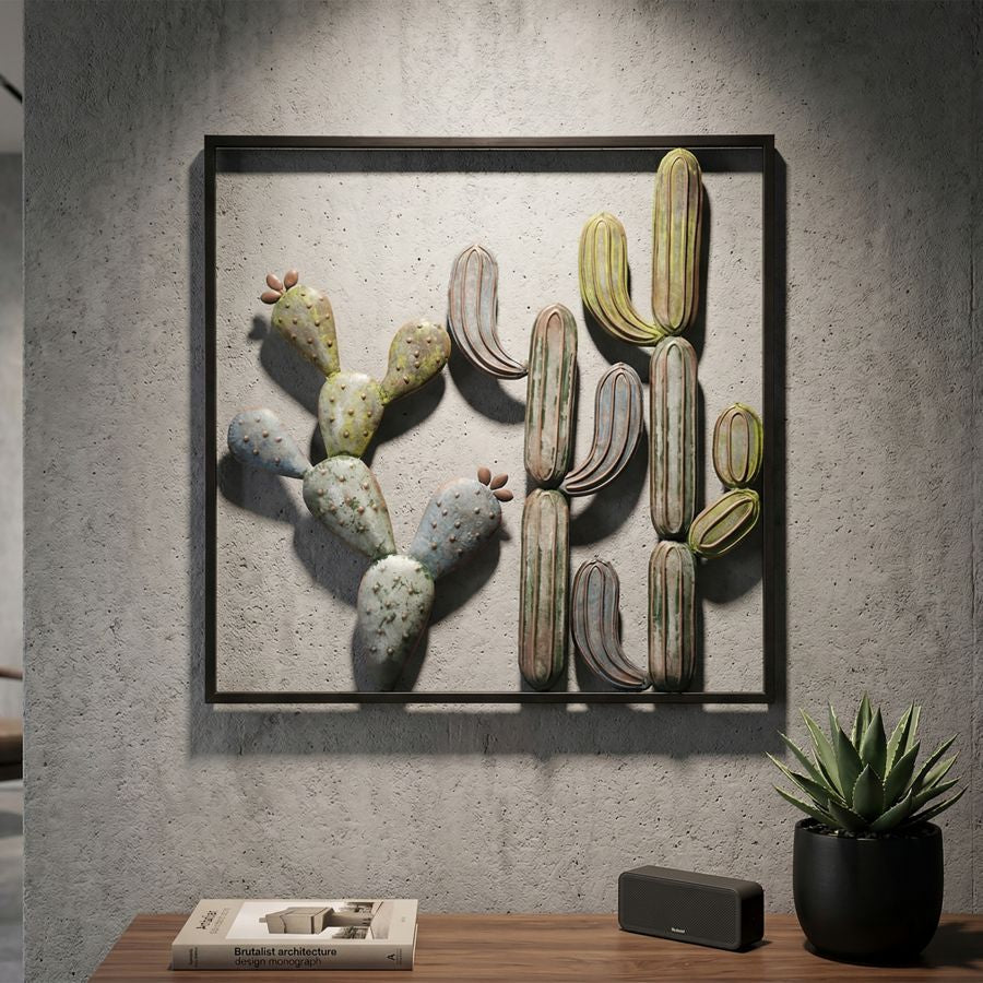 Mauro Ferretti Pannello in Ferro Cactus-frame -c- 50 x 1,3 x 50 cm