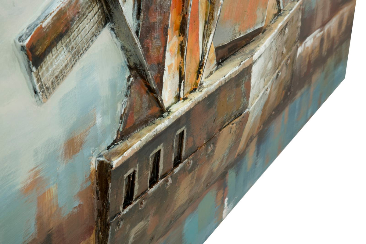 Mauro Ferretti Dipinto su Tela Mulino a Vento 120 x 3,7 x 80 cm
