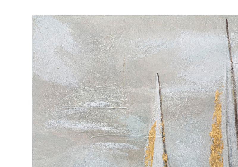 Mauro Ferretti Dipinto su Tela Gold Boat 100 x 2,8 x 80 cm