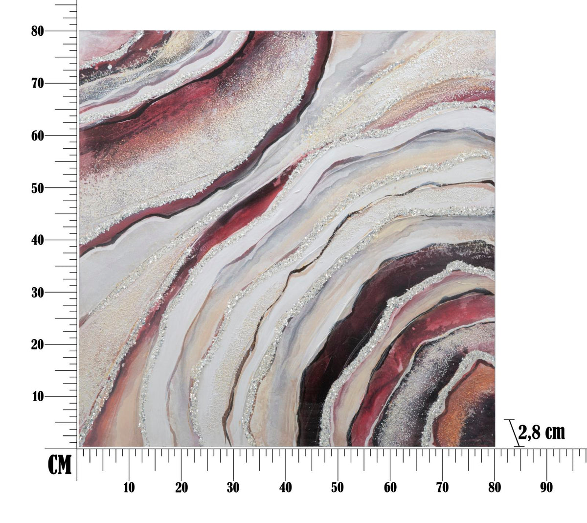 Mauro Ferretti Dipinto su Tela Redy 80 x 2,8 x 80 cm