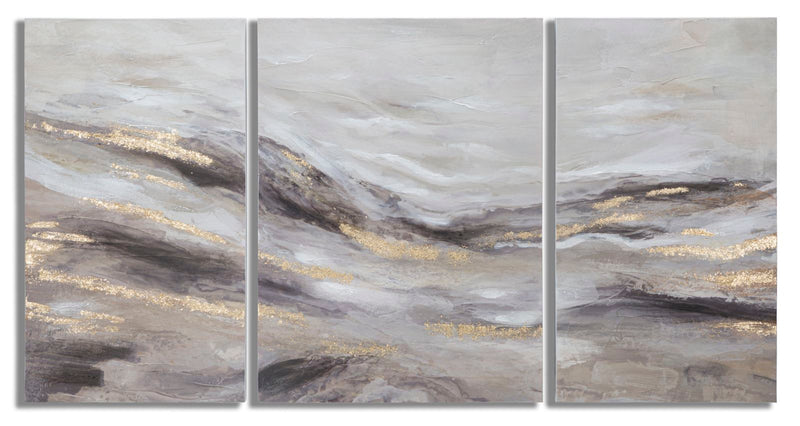 Mauro Ferretti Dipinto su Tela Monty Set 3 pz 45 x 2,7 x 80-60 x 2,7 x 80 cm