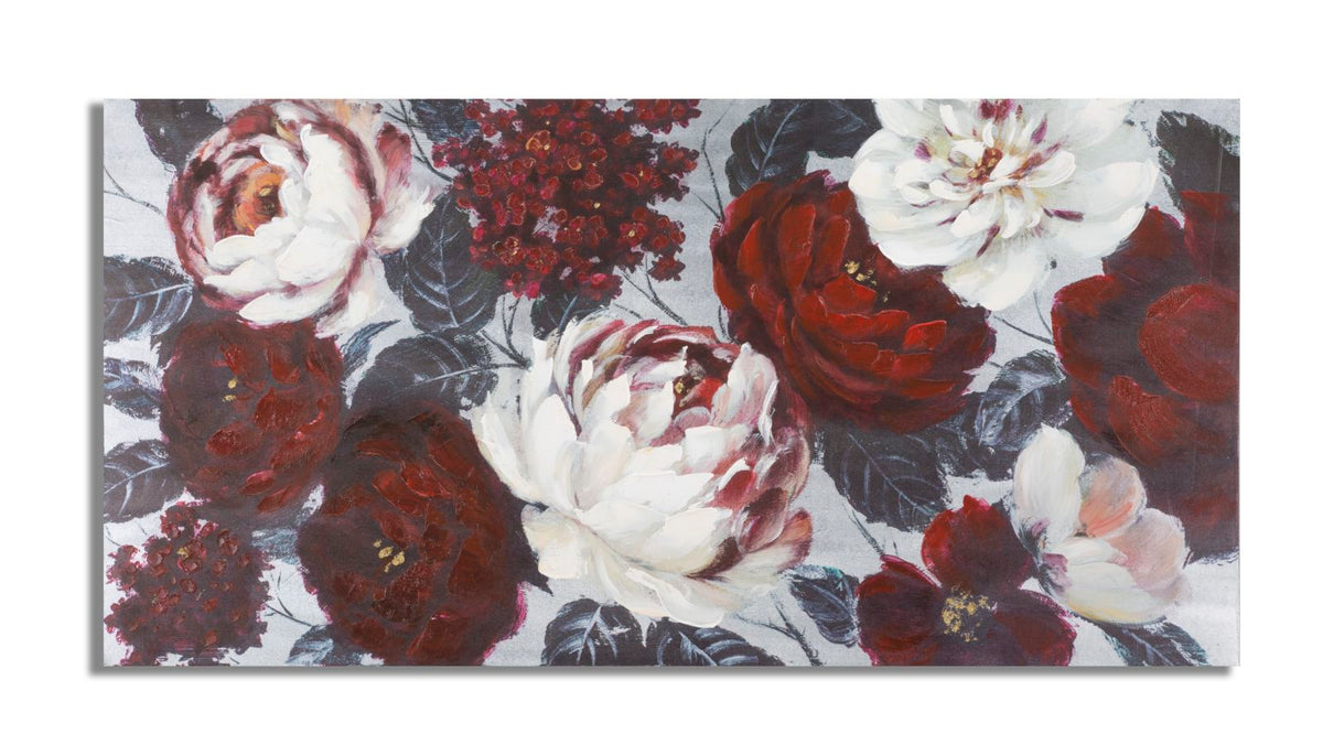 Mauro Ferretti Dipinto su Tela White/red Flower Darkback 120 x 3,7 x 60 cm