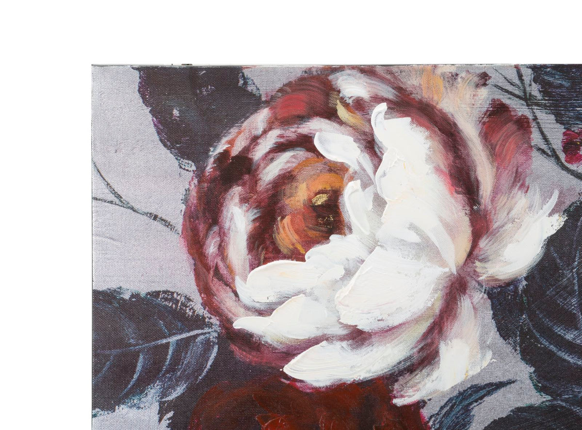 Mauro Ferretti Dipinto su Tela White/red Flower Darkback 120 x 3,7 x 60 cm