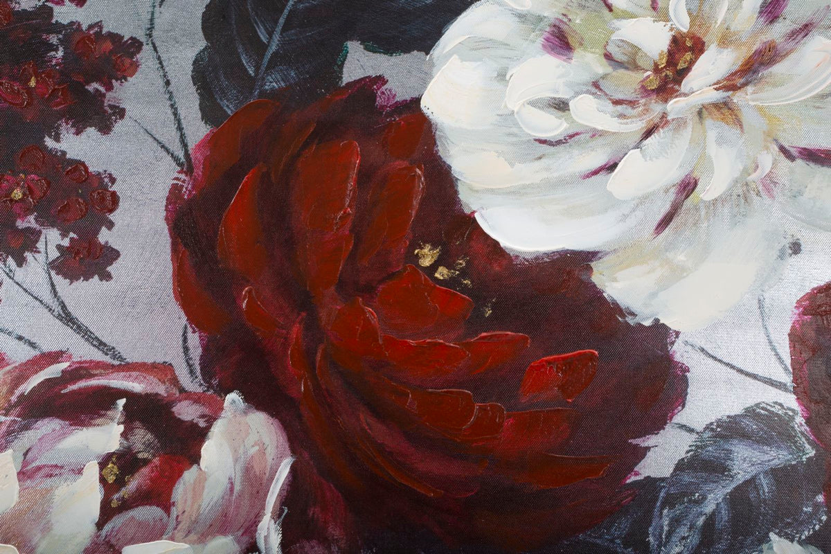 Mauro Ferretti Dipinto su Tela White/red Flower Darkback 120 x 3,7 x 60 cm