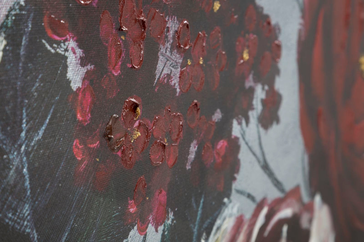 Mauro Ferretti Dipinto su Tela White/red Flower Darkback 120 x 3,7 x 60 cm