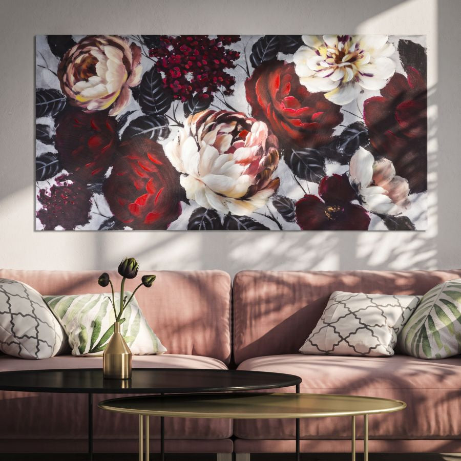Mauro Ferretti Dipinto su Tela White/red Flower Lightback 150 x 3,8 x 76 cm