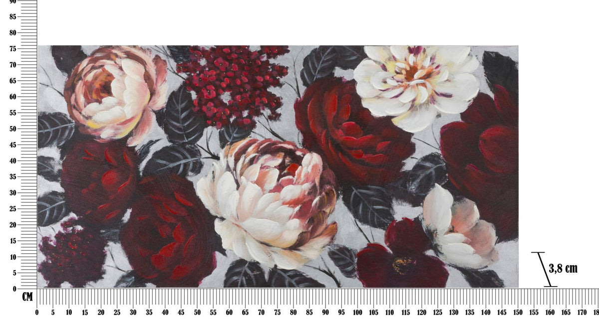 Mauro Ferretti Dipinto su Tela White/red Flower Lightback 150 x 3,8 x 76 cm