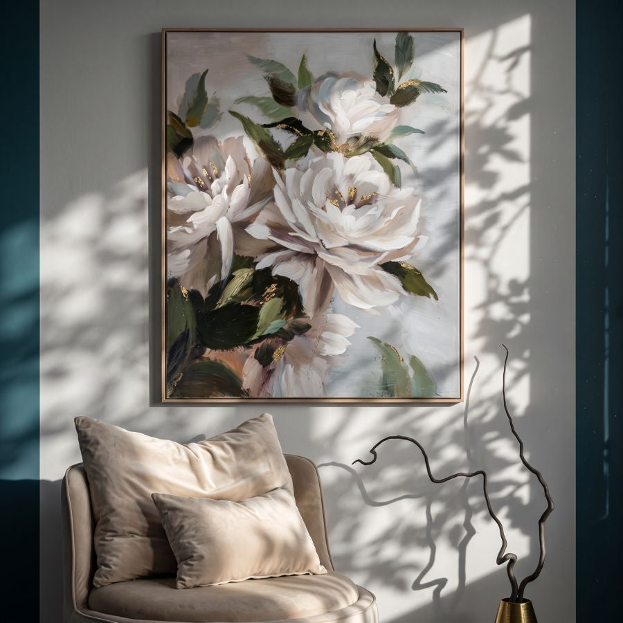 Mauro Ferretti Dipinto su Tela Flower&leaf 80 x 3,7 x 100 cm