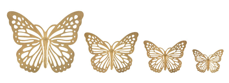 Mauro Ferretti Farfalle da Muro Set 4 pz 35 x 2 x 29-25 x 2 x 19-20,5 x 2 x 16-16 x 2 x 12 cm