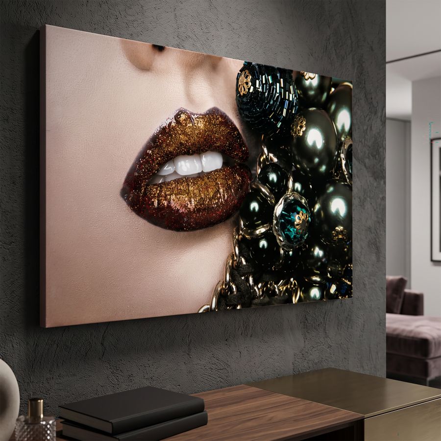 Mauro Ferretti Stampa su Tela Beautiful Lips 120 x 3,8 x 80 cm