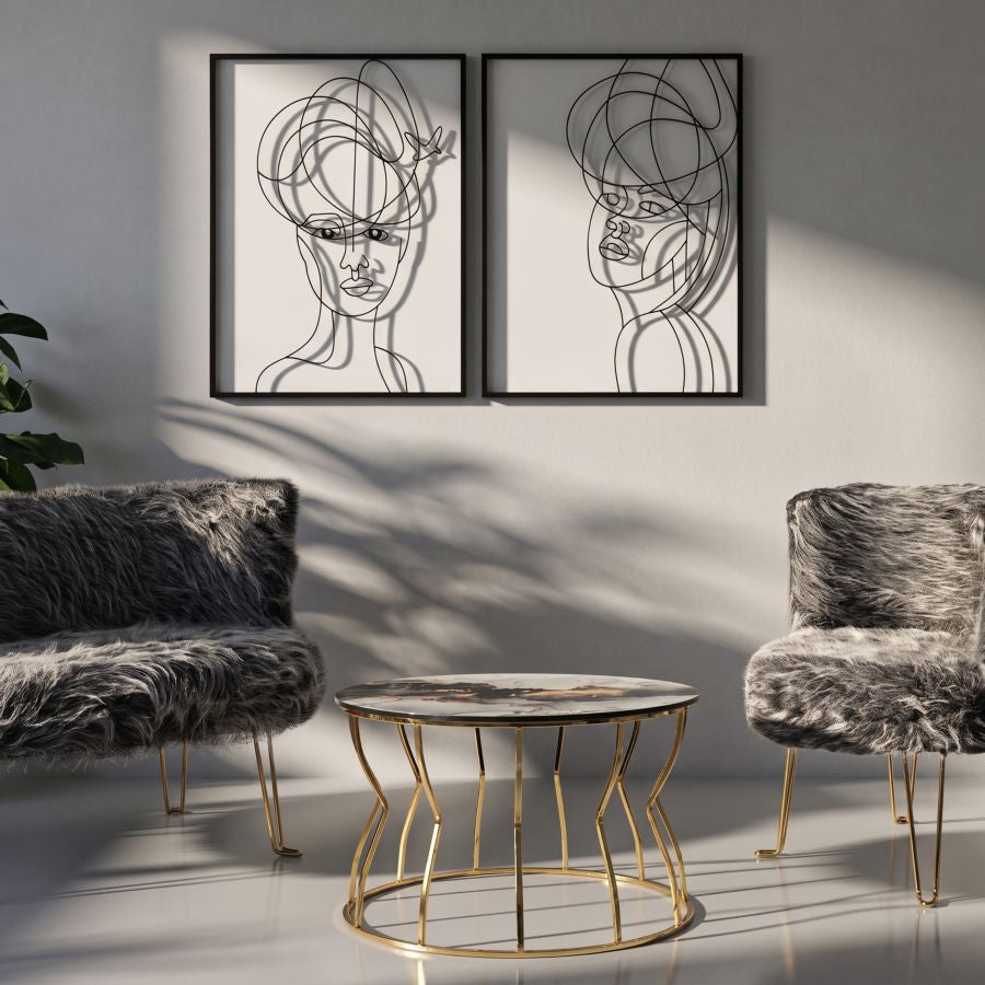 Mauro Ferretti Pannello in Ferro Woman Simply Coppia 60 x 1 x 80 cm