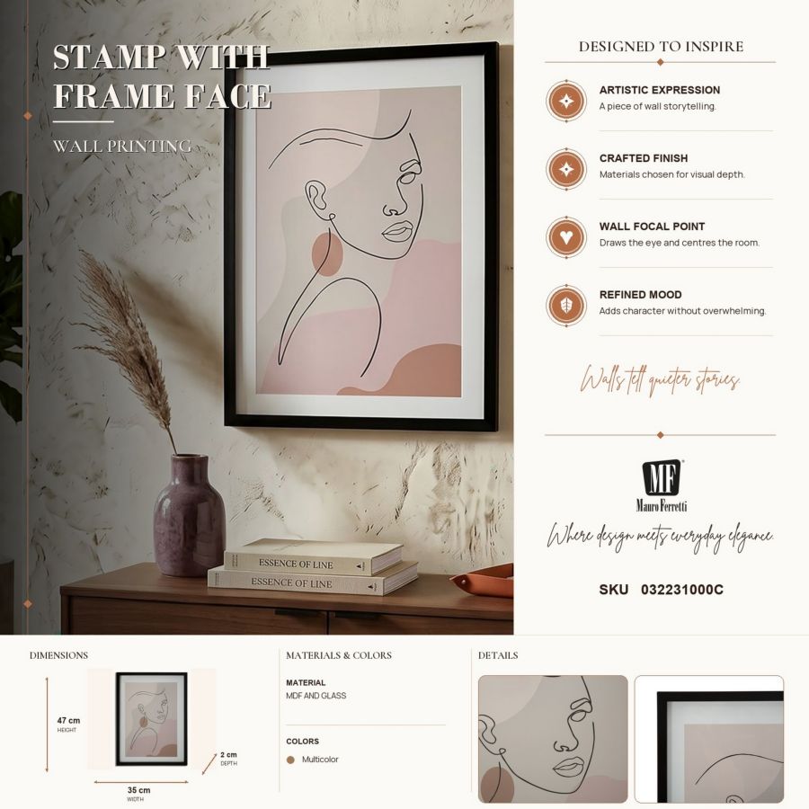 Mauro Ferretti Stampa con Cornice Face -c- 35 x 2 x 47 cm