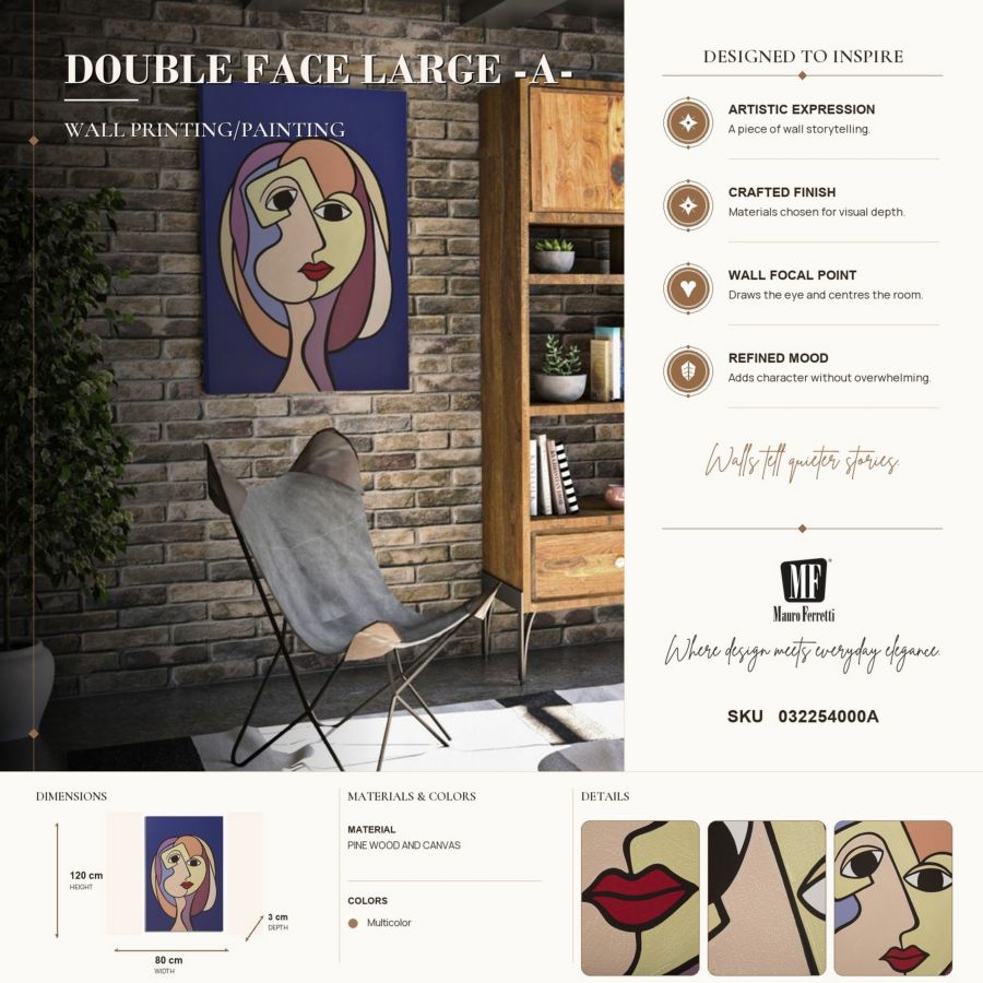Mauro Ferretti Stampa Dipinta Double Faces Large -a- 80 x 3 x 120 cm