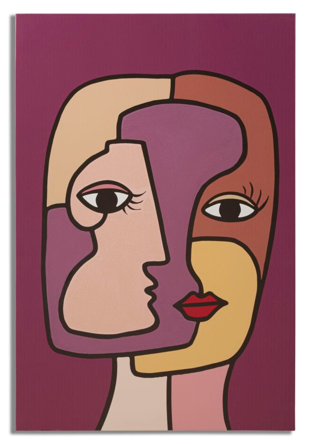 Mauro Ferretti Stampa Dipinta Faces New -a- 60 x 3 x 90 cm