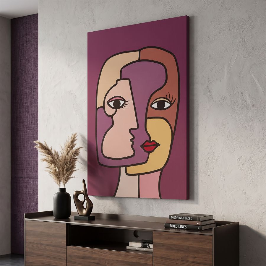 Mauro Ferretti Stampa Dipinta Faces New -a- 60 x 3 x 90 cm