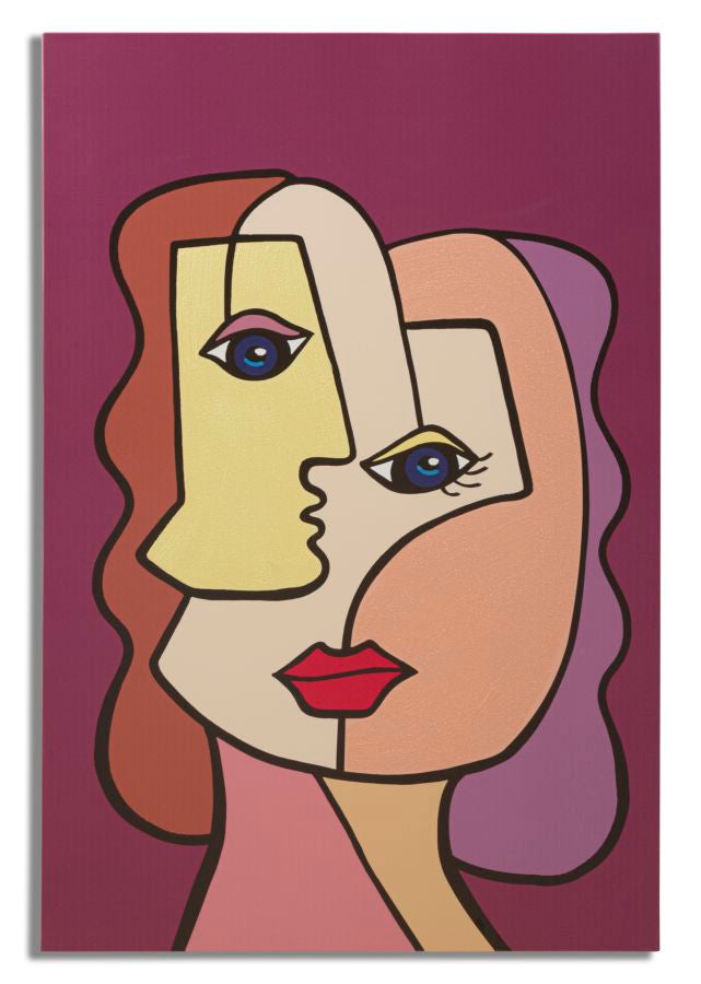 Mauro Ferretti Stampa Dipinta Faces New -b- 60 x 3 x 90 cm