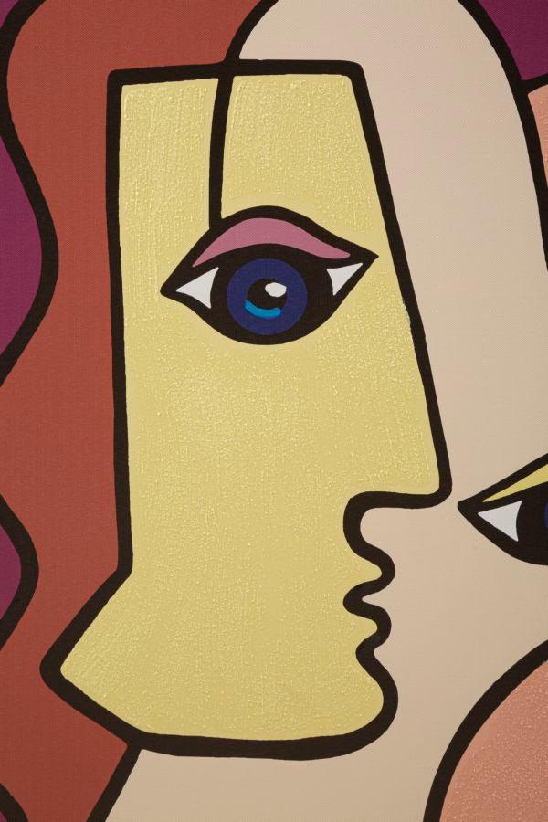 Mauro Ferretti Stampa Dipinta Faces New -b- 60 x 3 x 90 cm