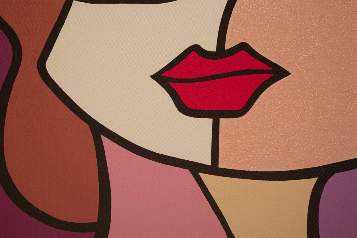 Mauro Ferretti Stampa Dipinta Faces New -b- 60 x 3 x 90 cm