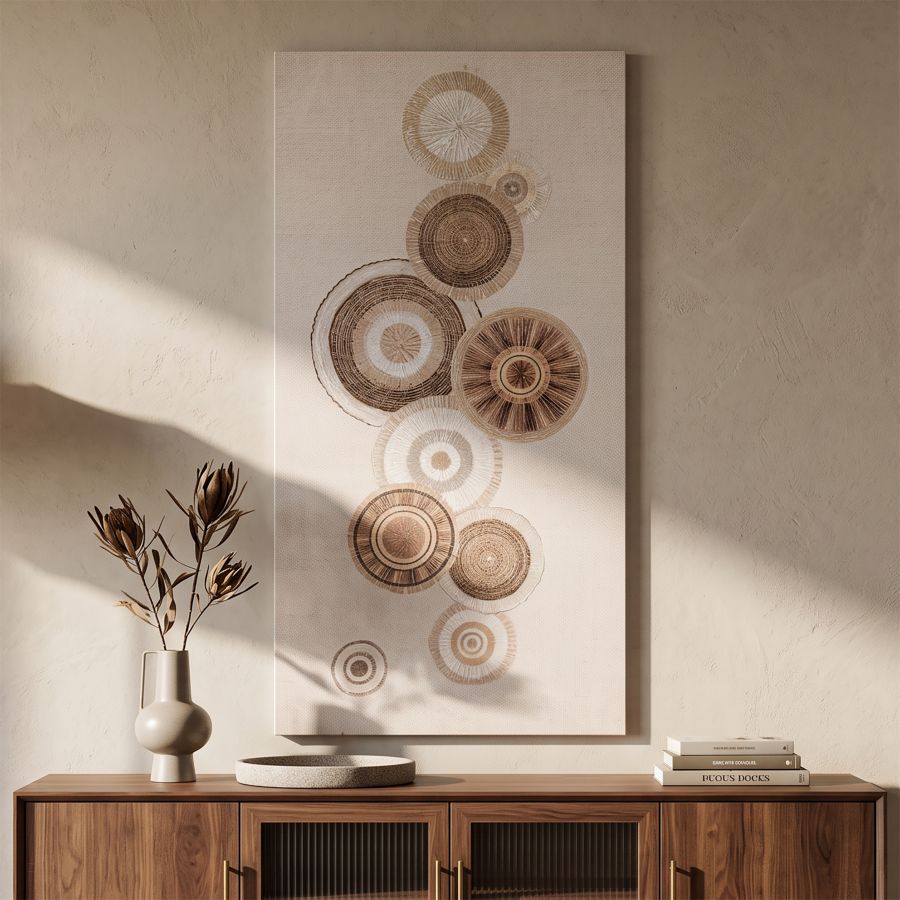 Mauro Ferretti Dipinto su Tela Circly con Inserti -b- 50 x 3,2 x 100 cm