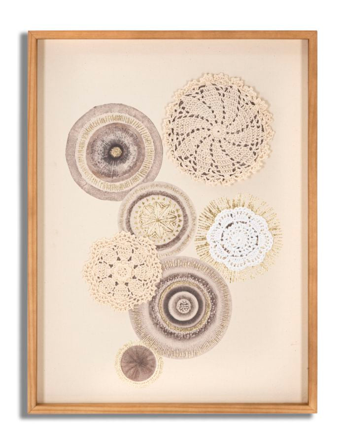 Mauro Ferretti Pannello con Cornice Circly con Inserti 45 x 3,2 x 60 cm