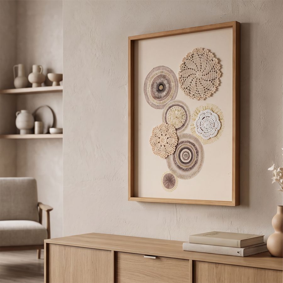Mauro Ferretti Pannello con Cornice Circly con Inserti 45 x 3,2 x 60 cm