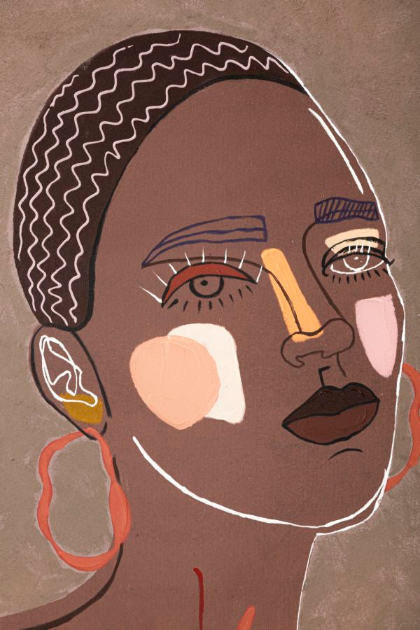 Mauro Ferretti Dipinto su Tela Tribal -a- 80 x 2,8 x 100 cm