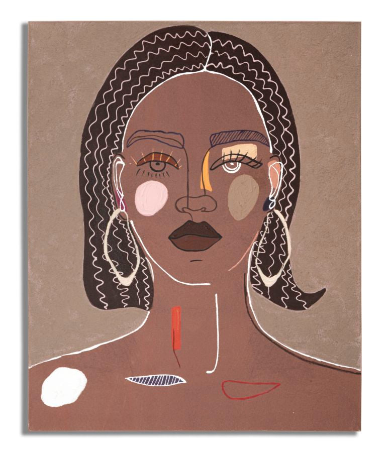 Mauro Ferretti Dipinto su Tela Tribal -b- 80 x 2,8 x 100 cm