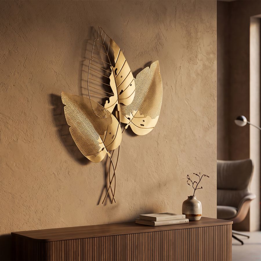 Mauro Ferretti Pannello in Ferro Autumn Leaf Gold 53 x 4 x 84,5 cm