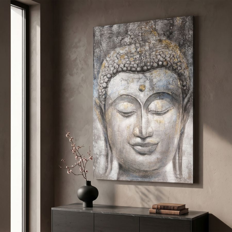 Mauro Ferretti Dipinto su Tela Face Buddha Light -a- 80 x 3 x 120 cm