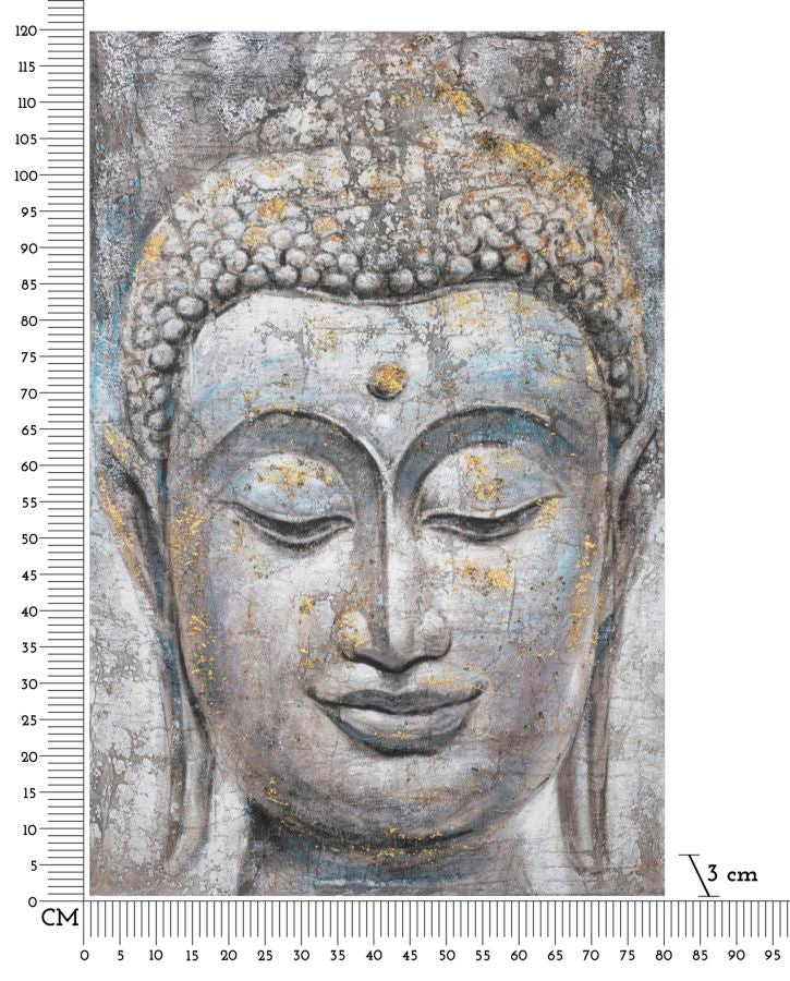 Mauro Ferretti Dipinto su Tela Face Buddha Light -a- 80 x 3 x 120 cm