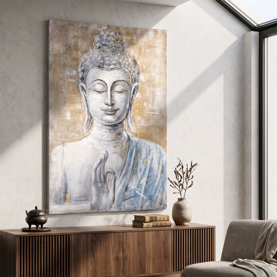 Mauro Ferretti Dipinto su Tela Buddha Light -b- 80 x 3 x 120 cm