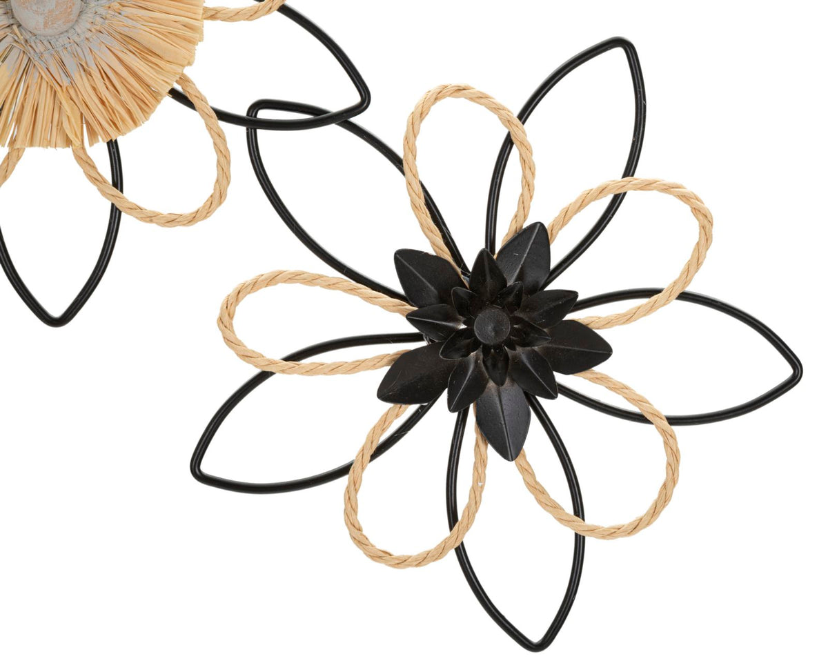 Mauro Ferretti Pannello in Ferro e Raffia Flow 60 x 4 x 35 cm