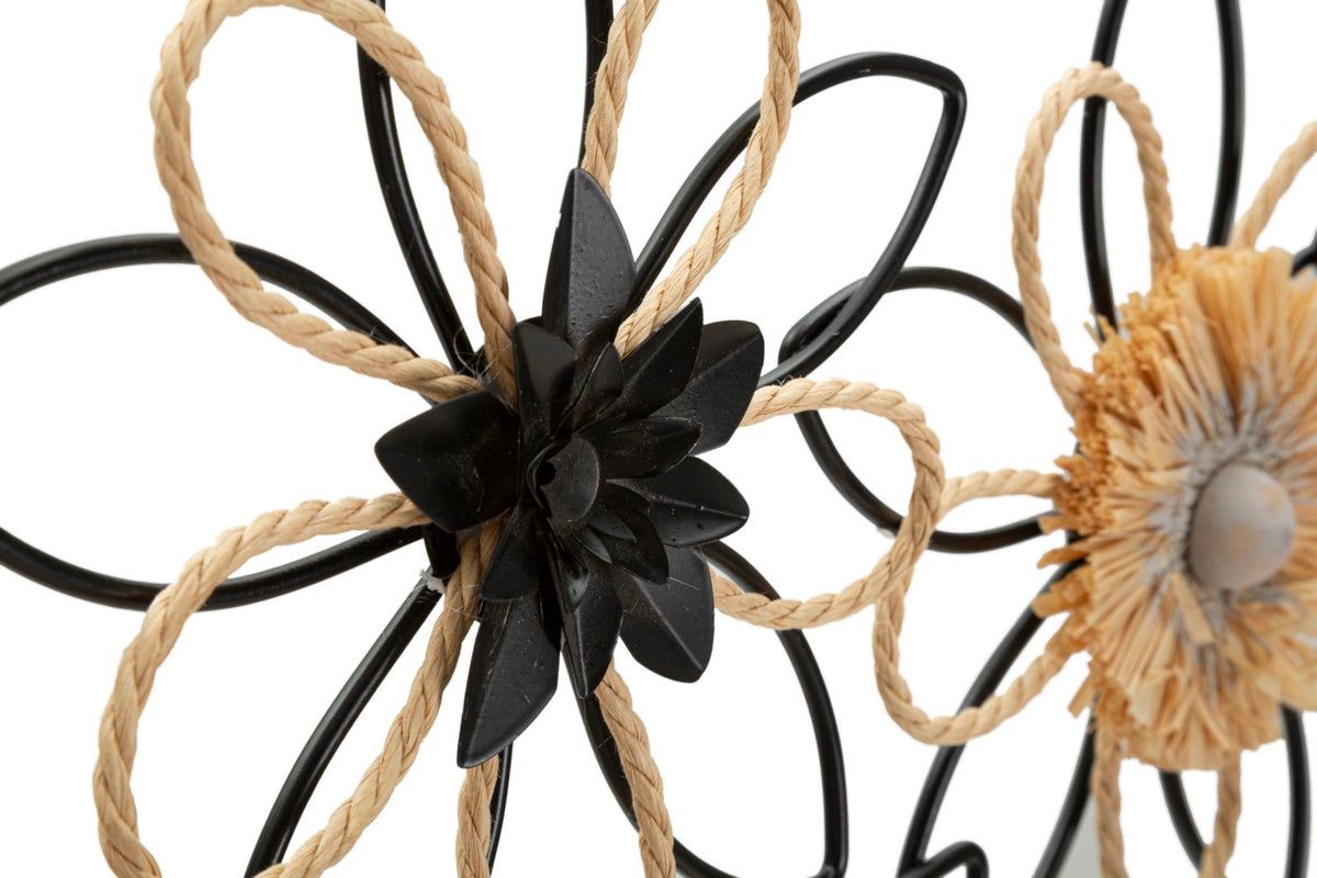 Mauro Ferretti Pannello in Ferro e Raffia Flow 60 x 4 x 35 cm