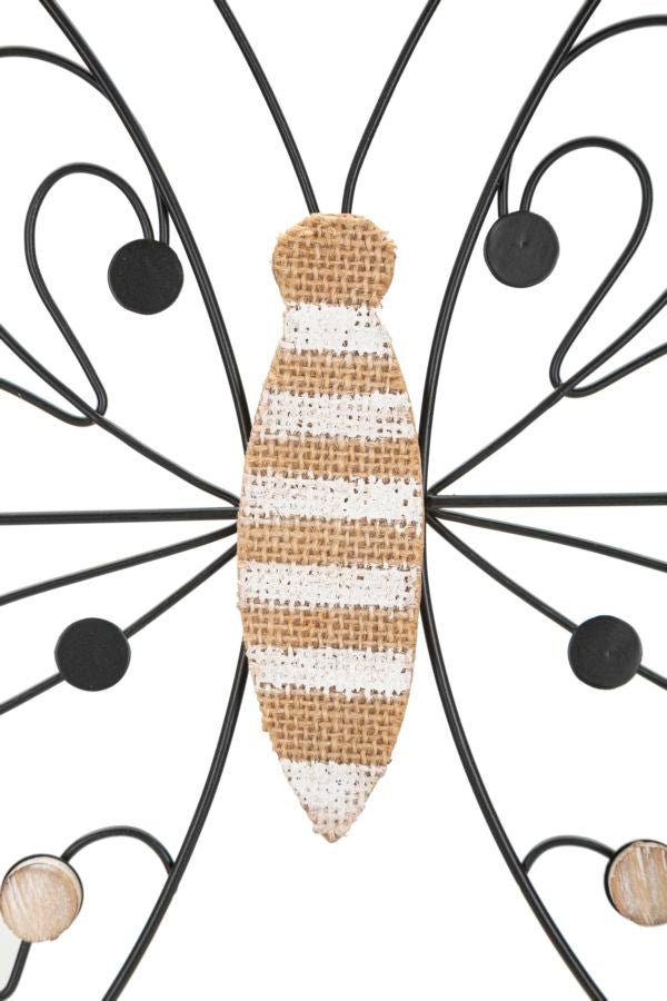 Mauro Ferretti Pannello in Ferro e Legno Butterfly 39,5 x 1,5 x 33,5 cm