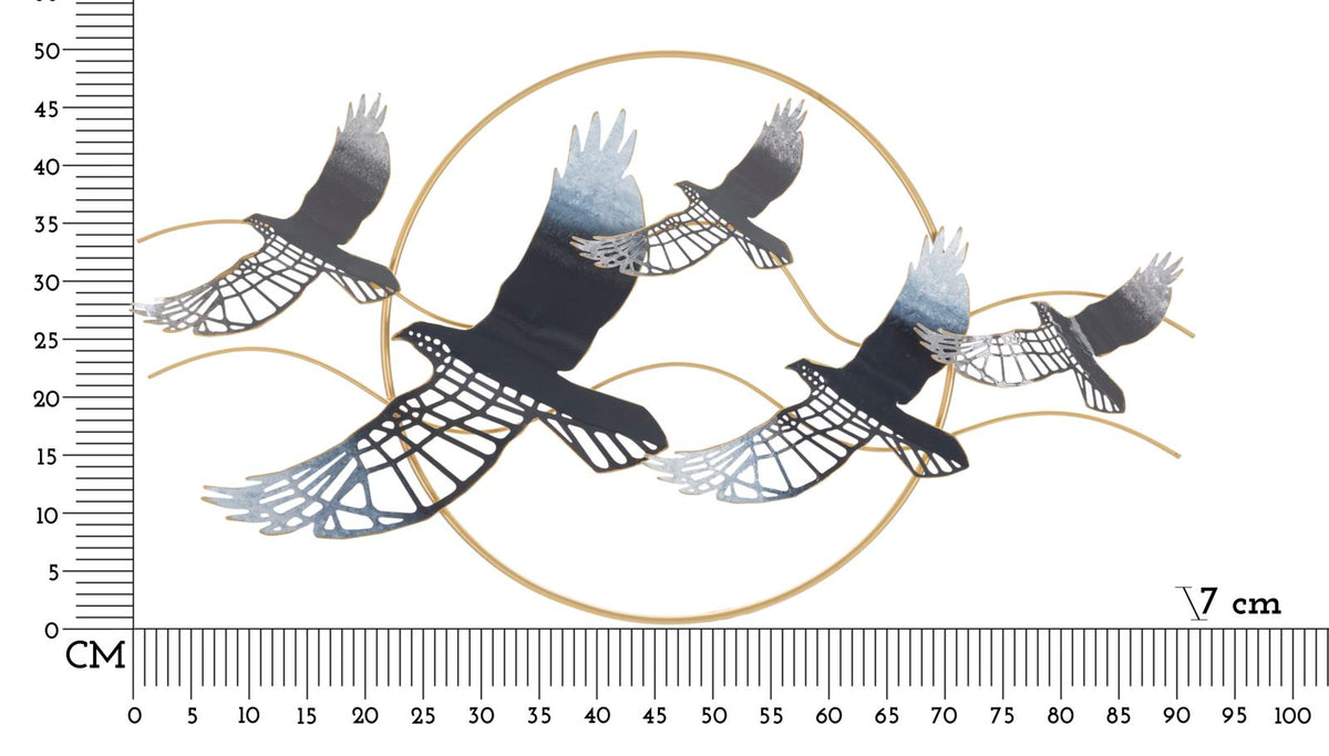 Mauro Ferretti Pannello in Ferro Bird 91 x 7 x 50 cm