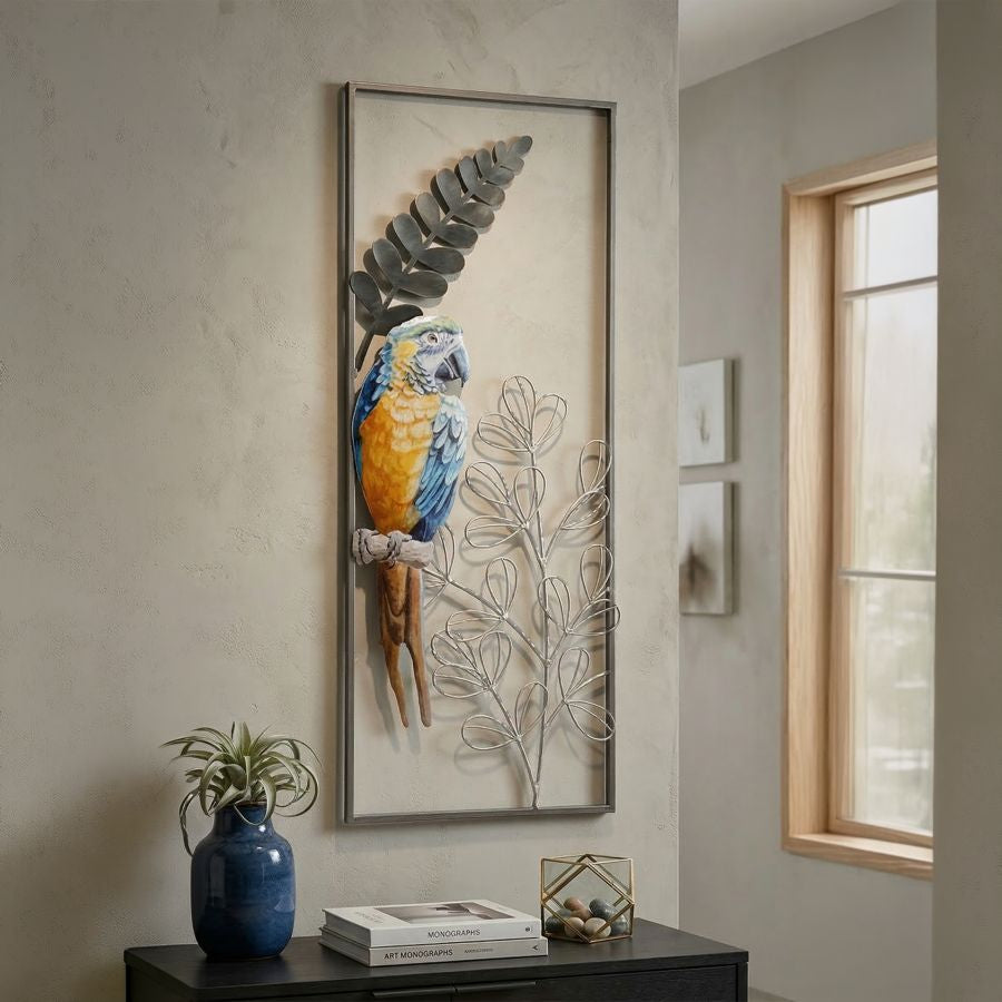 Mauro Ferretti Pannello in Ferro Parrot 28,6 x 2,5 x 74,3 cm