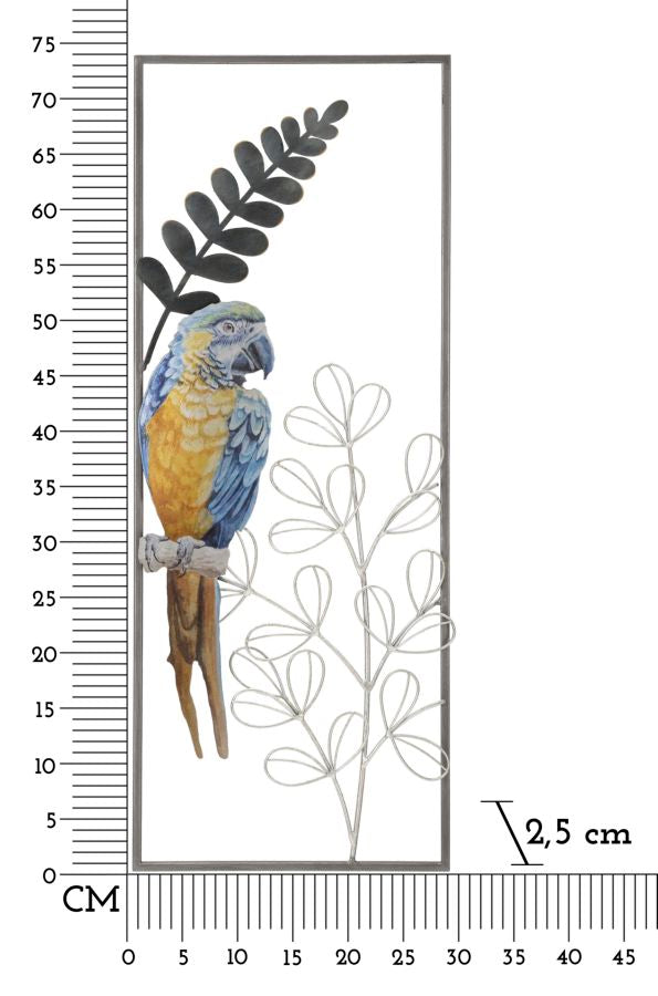 Mauro Ferretti Pannello in Ferro Parrot 28,6 x 2,5 x 74,3 cm