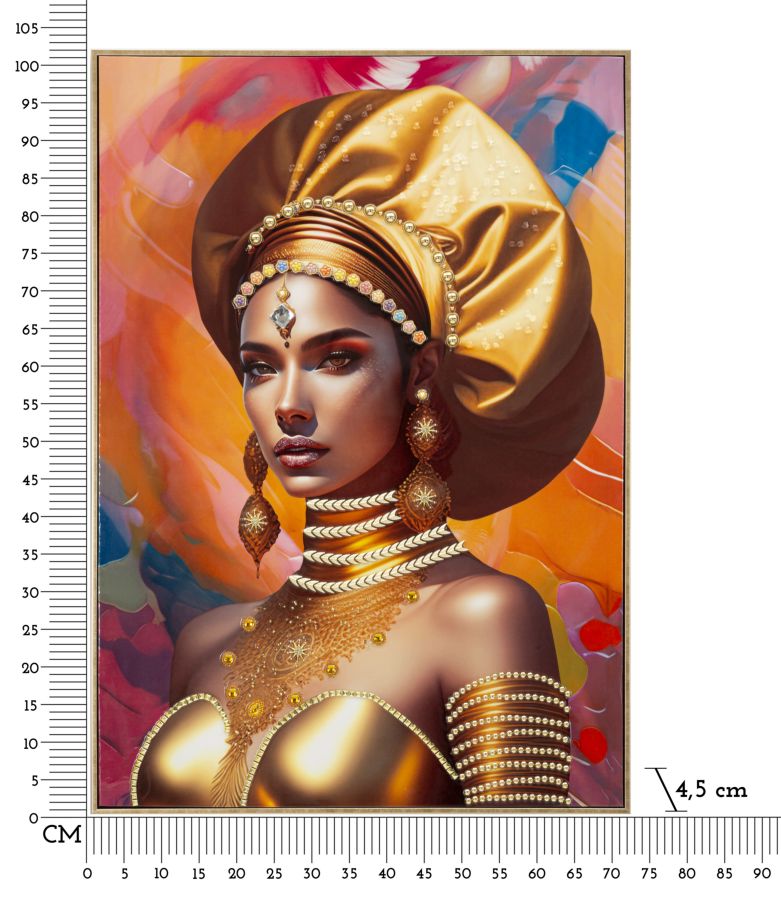 Mauro Ferretti Dipinto su Tela con Cornice Samira -b- 72 x 4,5 x 102 cm