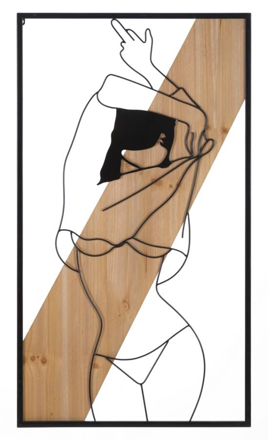 Pannello da muro strip -a- ferro e wood cm 50x2x90