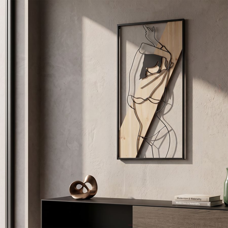 Pannello da muro strip -a- ferro e wood cm 50x2x90