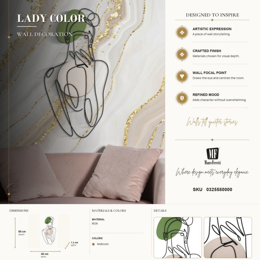 Pannello da muro lady color cm 40x1,3x80