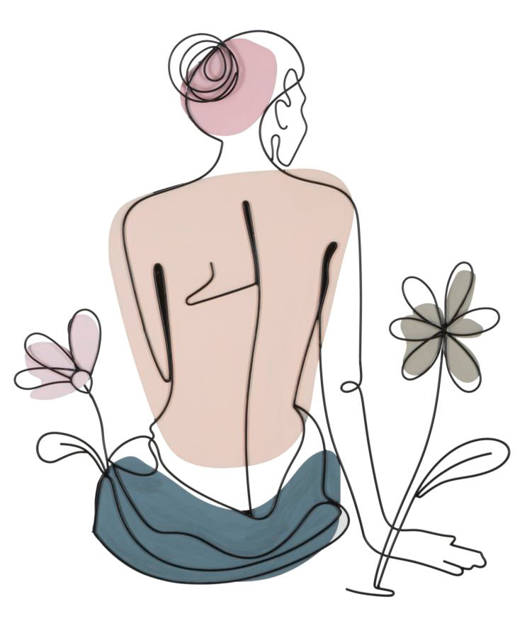 Pannello da muro lady w/flower cm 80x1,3x90