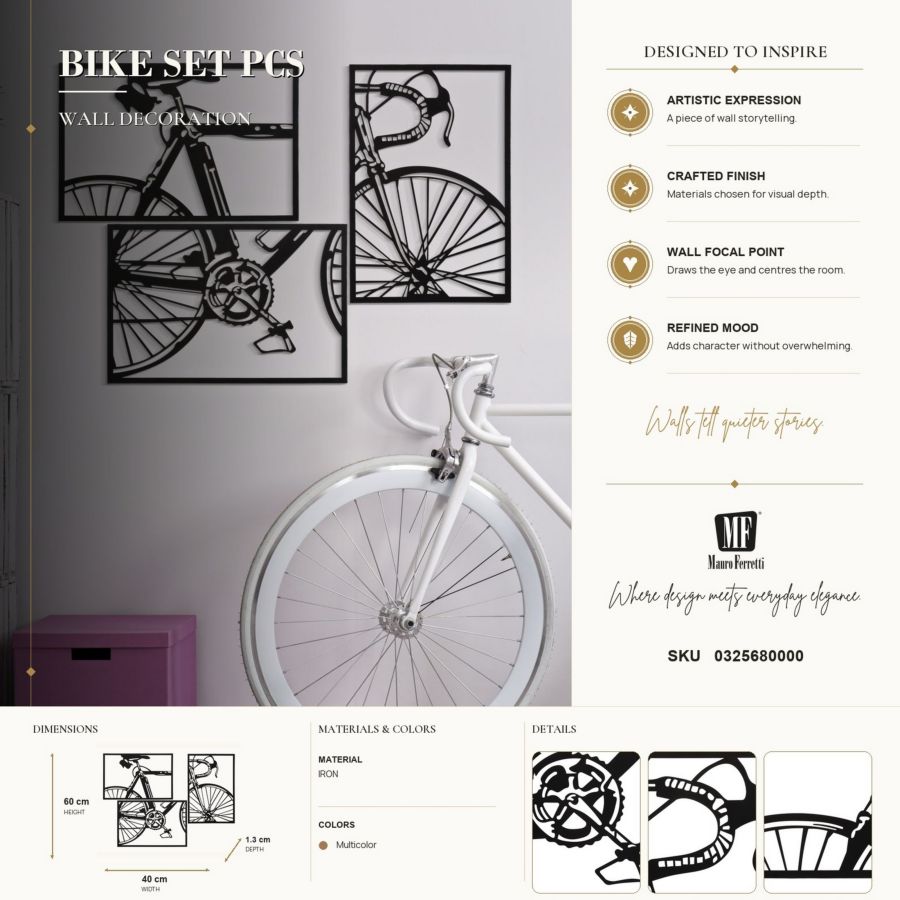 Pannello da muro bike set 3pz cm 40x1,3x60 (singolo pz)